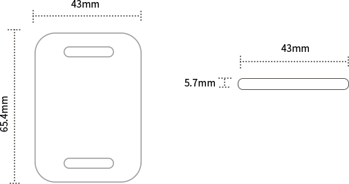 As dimensões da etiqueta de baliza RFID H5