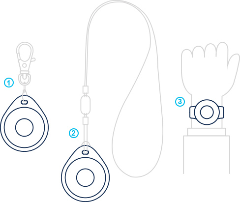 Plusieurs styles de port du bracelet Bluetooth Beacon W6