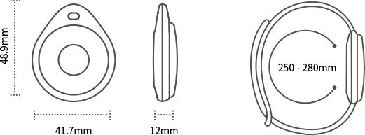 Trois vues du bracelet Bluetooth Beacon W6