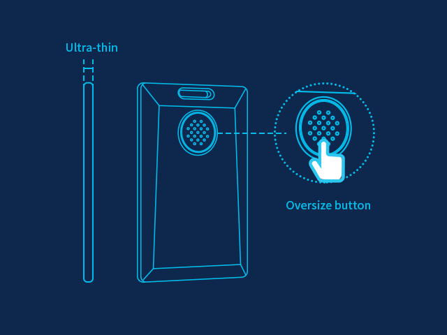 ULTRA SLIM SHAPE & ENLARGED SOS BUTTON of H3 Wearable Button