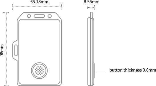 Dimensão do B2 Smart Badge