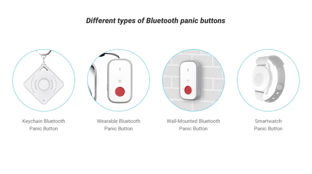 さまざまな種類の Bluetooth パニック ボタン